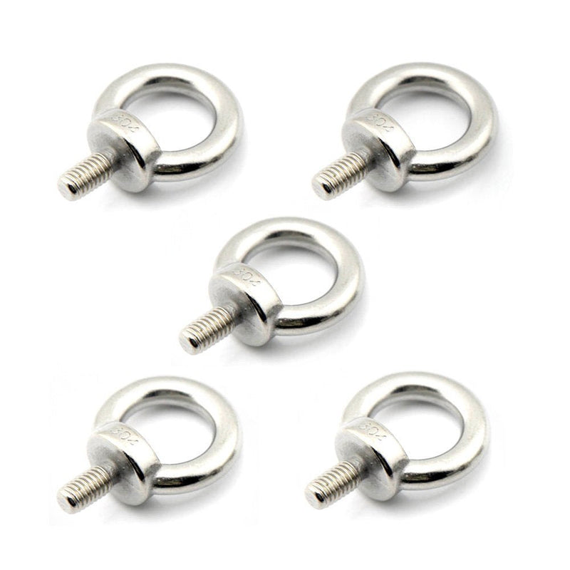 [Australia - AusPower] - Yasorn 5pcs M8/0.32" Lifting Ring Eye Bolt Stainless Steel Screw Bolt 