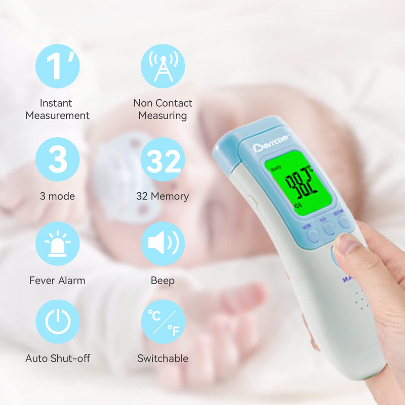 [Australia - AusPower] - Value Bundle with Berrcom Digital Thermometer DT008 and Berrcom Non Contact Forehead Thermometer for Adults and Kids JXB183 