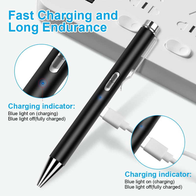 [Australia - AusPower] - Flintronic Pupil Light Medicine, Diagnostic Light Nurse Emergency Service Accessories, with Pupil Meter & Ruler & Writeable Lead, USB LED Pen Lamp for Nurse Doctor 1pc-white 