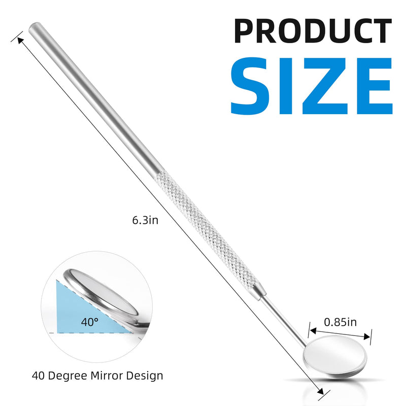 [Australia - AusPower] - Annhua Dental Inspection Mirror Stainless Steel Anti-Fog Mouth Mirror Tool, Inspection Reflector Instrument Tools Curved Dental Mirror for Oral Care Tool and Makeup Mini Mirror 