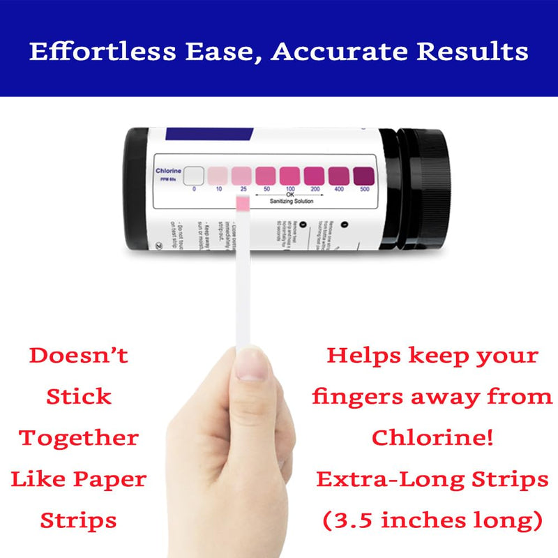 [Australia - AusPower] - 350 Chlorine Test Strips for Food Service 0-500 ppm (Value Pack) - Bleach Sanitizer Test Strips Food Service - Sanitizer Testing Strip - Chlorine Tester - Restaurant Supplies 350 Strips 