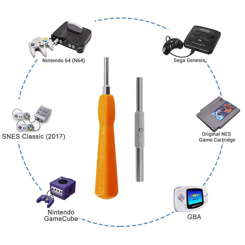 [Australia - AusPower] - Gamebit Screwdriver, EMiEN 4.5mm 3.8mm Gamebit Screwdriver,Double-End Bit Security Gamebit Screwdriver Kit For Opening NES,SNES,N64,GameBoy,GameCube,Virtual Boy,Sega,Nintendo Consoles,Game Cartridges 