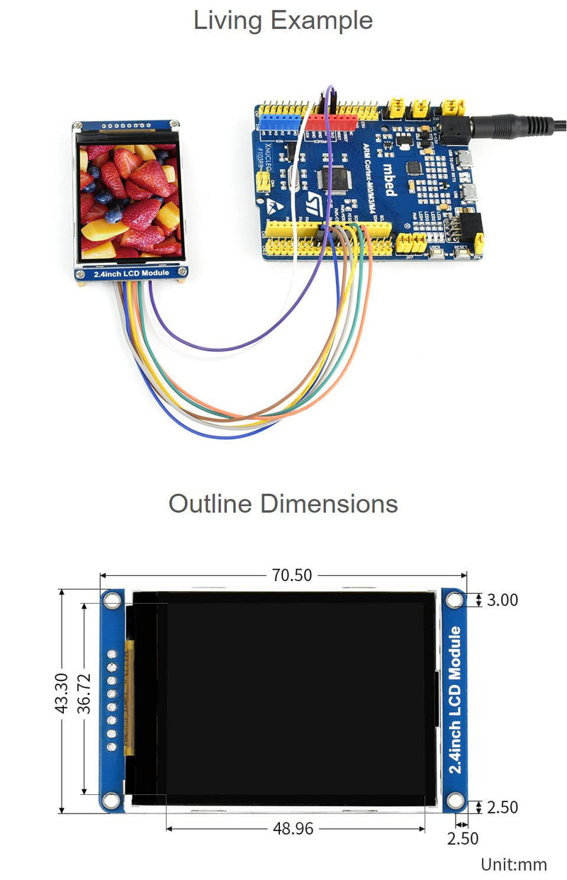 [Australia - AusPower] - waveshare 2.4inch LCD Display Module with 65K RGB Colors 240×320 Resolution SPI Interface 