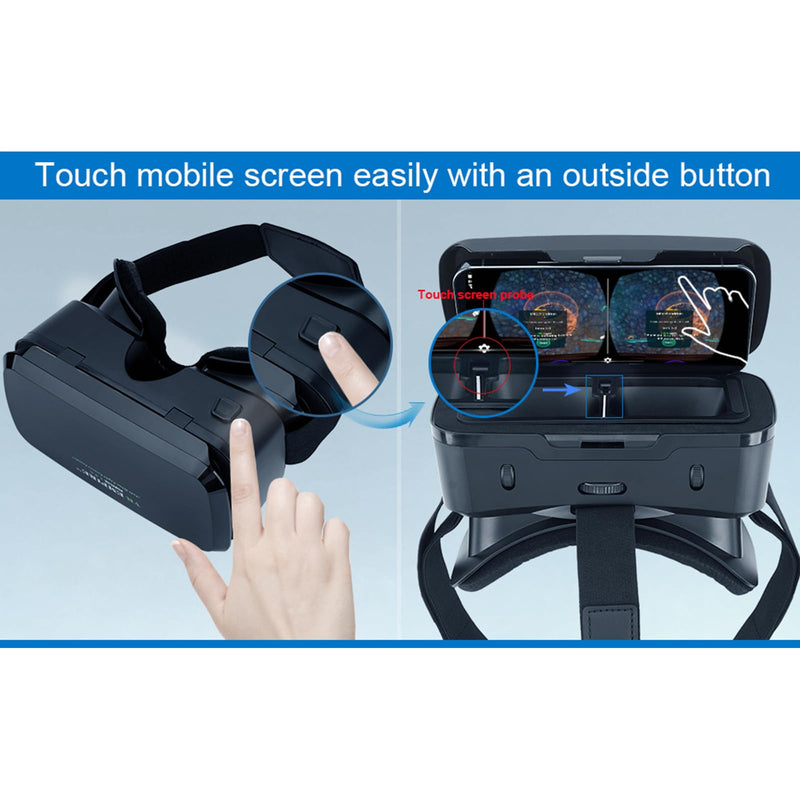 [Australia - AusPower] - Cell Phone VR Headset Virtual Reality Headsets VR Headsets Virtual Reality Glasses VR Glasses VR Goggles for TV Movies Video Games Compatible with iOS, Android Support 4.7” to 7.3” Mobile Screen(B95) B95_1 