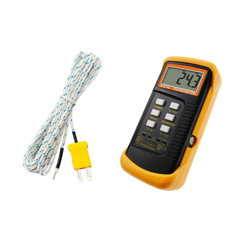 [Australia - AusPower] - K Type Mini-Connector Thermocouple Temperature Probe Sensor K Type Thermocouple Wire Temperature Sensing Line Measure Range -40 to 400 Celsius, Compatible with TM902C/ TES1310 (6 Meter) 6 Meter 