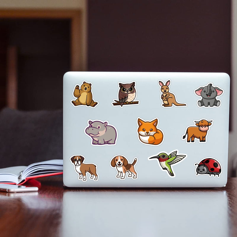 [Australia - AusPower] - 100Pcs Cute Animal Stickers,Vinyl Waterproof Stickers for Laptop,Bumper,Skateboard,Water Bottles,Computer,Phone, Cute Animal Stickers for Kids Teens (Cute Animal 100pcs Stickers) 