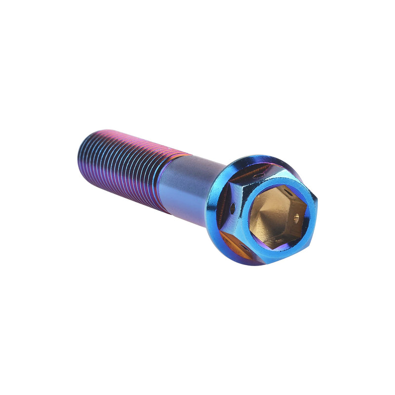 Titanium Flange Hex Head Bolt M10 20 25 30 35 40 45 50 55 60 65 70 75 80 85 90mm Screws Pack of 4 (M10x60mm Pitch 1.25mm, Burnt Blue) M10x60mm Pitch 1.25mm