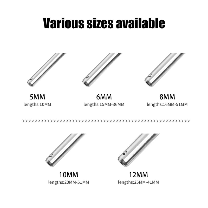 4 Pack 304 Stainless Steel Quick Release Pin 5/16 Inch Diameter Ball Locking Pin with Push Button Round Handle Lanyard Usable Length 2" (8mm x 51mm) 8mm-51mm 4