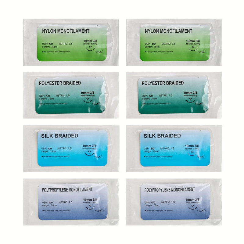 [Australia - AusPower] - Suture Practice Kit for Medical Students Including Suture Pad with 14 Pre-Cut Wounds Suture Tools and Thread & Needle for Training Only 18Pcs 
