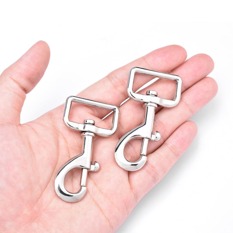 [Australia - AusPower] - 12 Pack Metal Swivel Snap Hooks 1 Inch Swivel Bolt Snap Heavy Duty Dog Leash Spring Hook Purse Chain Buckle Clips Hardware for Straps Dog Collar Harness - Silver 1" Snap Hook 12pack 