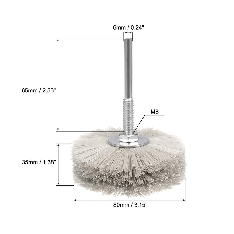 [Australia - AusPower] - uxcell Nylon Wheel Brush 600 Grits Abrasive Grinding Head with 6mm Threaded Shank 2 Pcs 600 Grit 