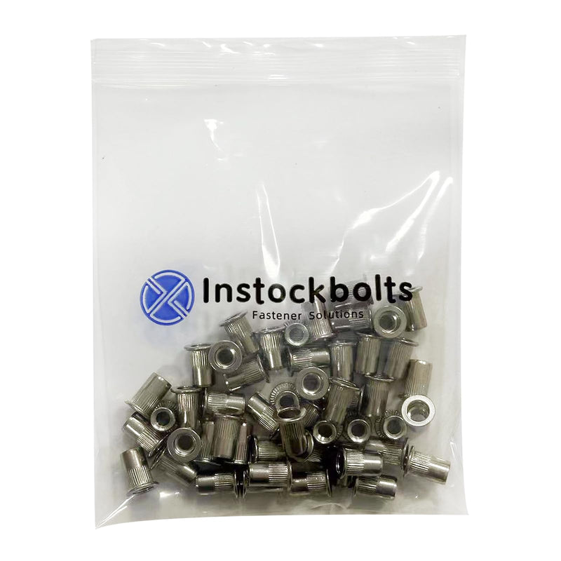 [Australia - AusPower] - M4 Stainless Rivet Nuts, 304 Stainless Steel Threaded Insert Nut Nutsert Rivnuts, 100Pcs M4 Silver 