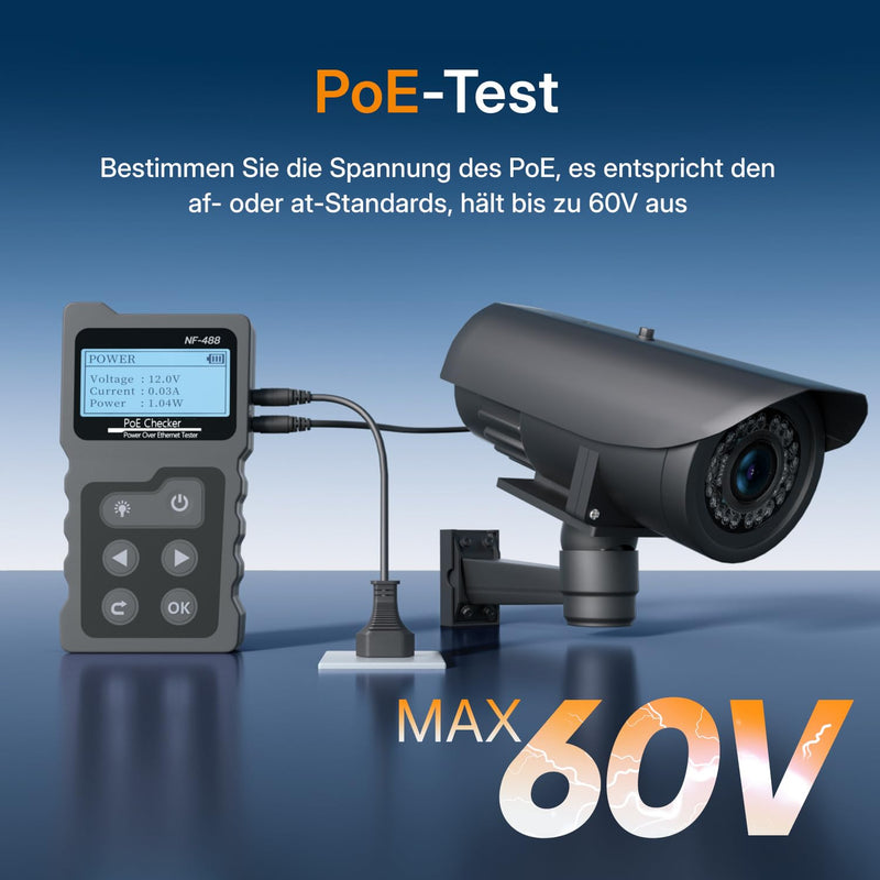 Mcbazel Network RJ45 Tester with LCD Display, Network Cable Tester with POE Function