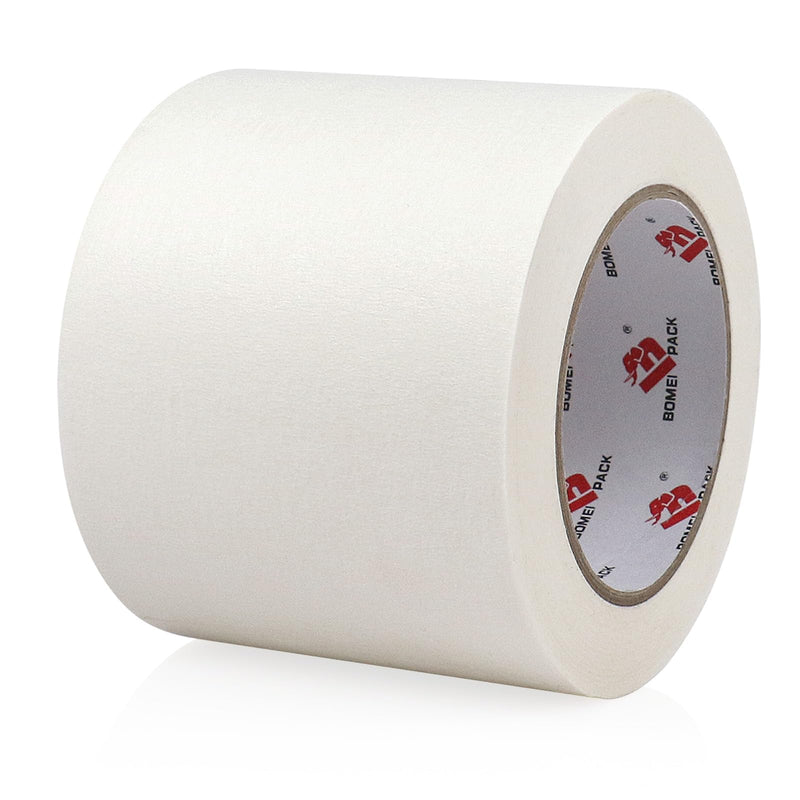 [Australia - AusPower] - BOMEI PACK 4 inch White Masking Tape, Paint Masking Paper, 55 yds Length x 4" Width, Multi-Surface Adhesive Painting Tape, for Painting, DIY, Arts, Crafts, Labeling 4 inches x 55 Yards 