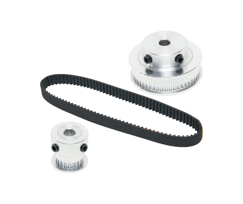 [Australia - AusPower] - 2PCS Set 2GT Aluminum Timing Pulley 20&48 Teeth 5mm Bore Synchronous Wheel with 2PCS Length 200mm Width 6mm Belt (20-48T-5B-6) 20-48T-5B-6MM 