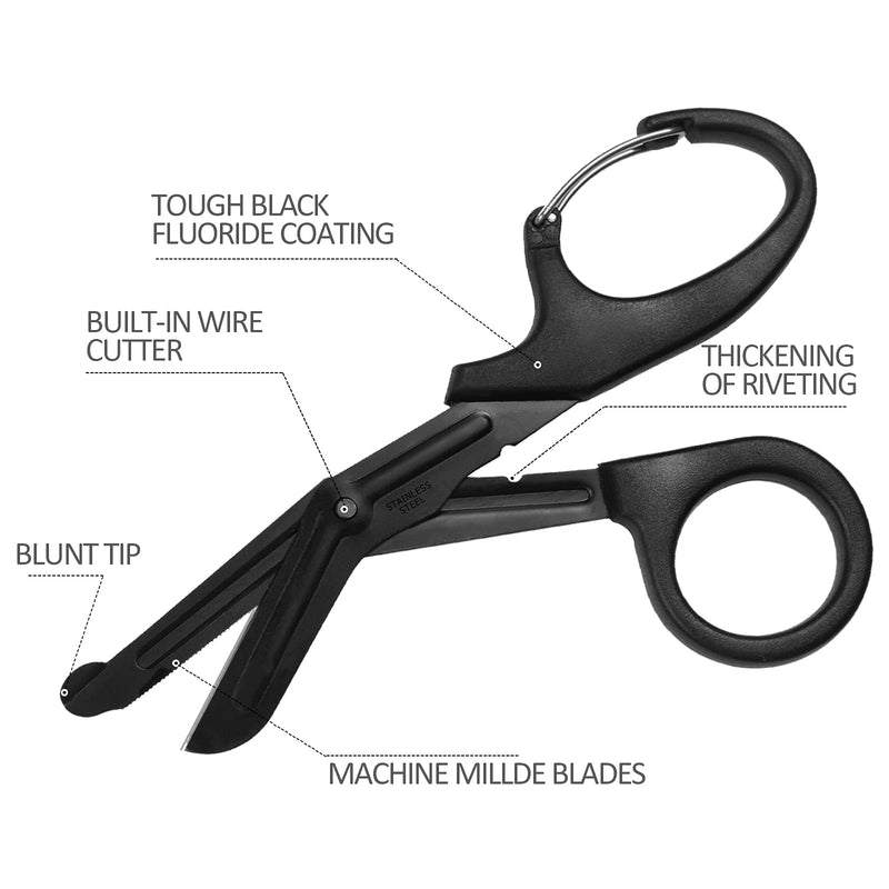 [Australia - AusPower] - 2 Pack Trauma Shears, 5.8 Inch Stainless Steel Medical Scissors, Bandage Scissors with Carabiner, Nursing Scissors Surgical Scissors for Nurses, Doctors, Nursing Students, EMT and EMS 