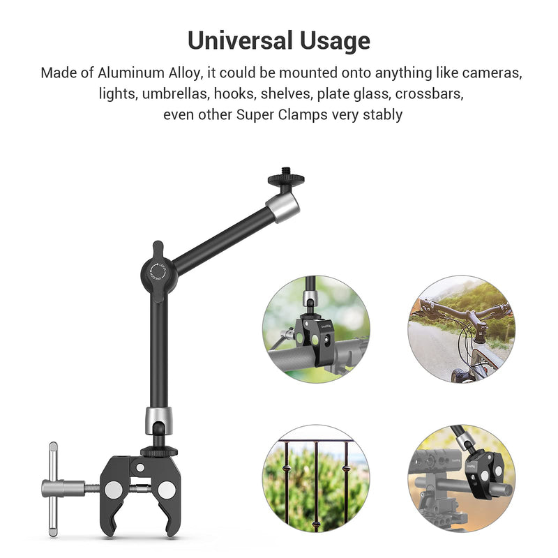[Australia - AusPower] - SmallRig Clamp w/ 1/4" and 3/8" Thread and 9.8 Inches Adjustable Friction Power Articulating Magic Arm with 1/4" Thread Screw for LCD Monitor/LED Lights - KBUM2732B 