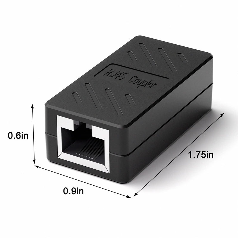 ZUZONG RJ45 Inline Coupler Ethernet Extender Cat7 Cat6 Cat5e Ethernet Coupler Female to Female(RJ45 Coupler Black 20 Pack) RJ45 20 pack