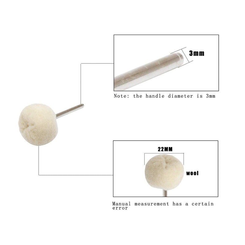 [Australia - AusPower] - Cotton Polishing Wheel Buff Buffing Wheels Soft Fine Rotary Tool Accessories 3mm Mandrel 20 Pieces 