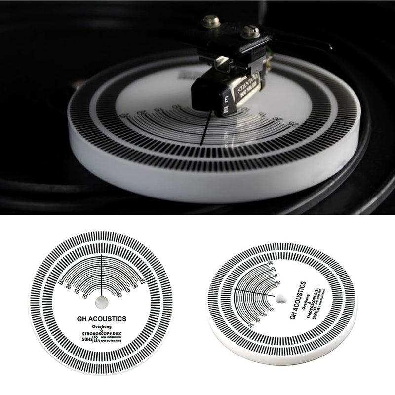 Alnicov LP Strobe Disc Turntable Calibration Strobe Disc Speed Adjust with Double Sided Speedometer for LP Record Lovers