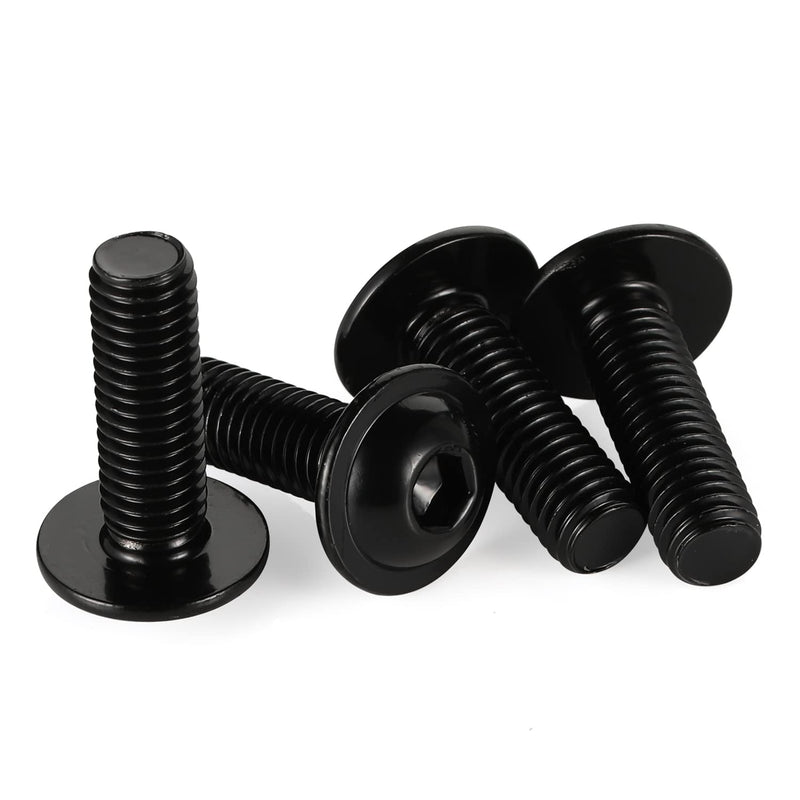 [Australia - AusPower] - M6 x 16mm Flanged Button Head Socket Cap Screws, Black Oxide, Full Thread, Allen Socket Drive, 304 Stainless Steel, 25 PCS M6 x 16mm 