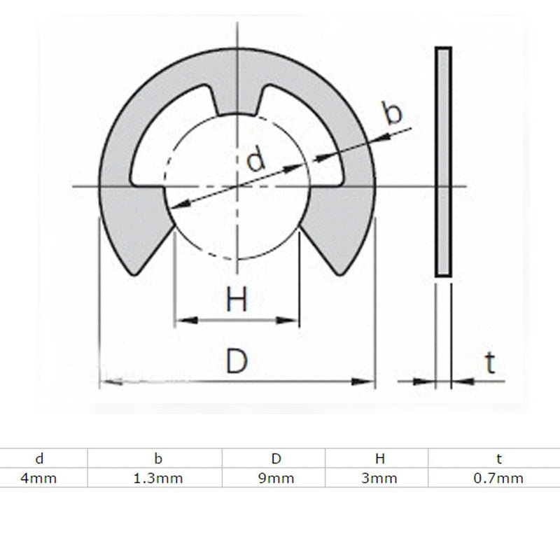 [Australia - AusPower] - uxcell 4mm Inner Dia 304 Stainless Steel E Clip Retaining Rings Circlips 100 Pcs 