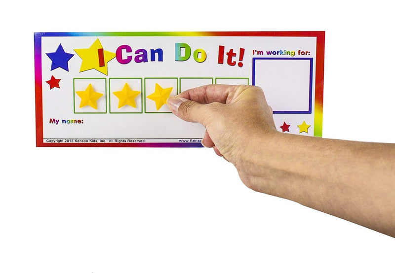 [Australia - AusPower] - I Can Do It! Token Board. Colorful Magnetic Rewards Chart with Positive-Reinforcement Stars and Customizable Goal Box. Great for Ages 3-10. Measures 5-Inches by 11-Inches 