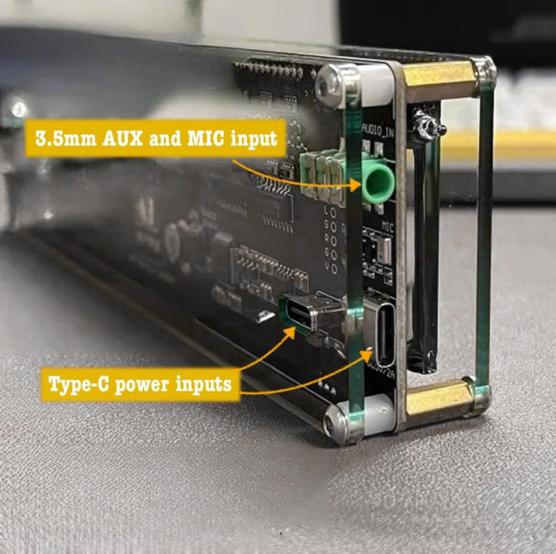 [Australia - AusPower] - AK2515 Pro Audio Spectrum Analyzer, VFD Display Music Sound Visualizer, Car & Home Audio Spectrum Analyzer, 3.5mm AUX & MIC Inputs, Advanced AGC, Clock Function 