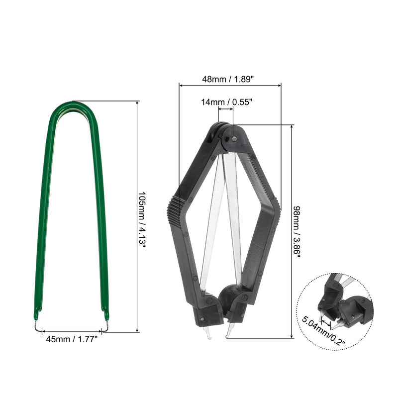[Australia - AusPower] - QUARKZMAN IC Chip Extractor 100mm Stainless Steel with U Shape IC Chip Switch Puller Green for Component Motherboard 2pcs 