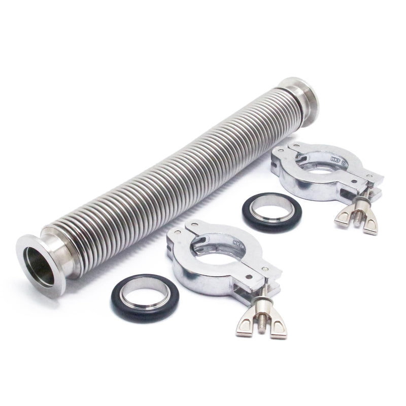 [Australia - AusPower] - SS304 KF25Vacuum Corrugated Bellows Hose Set Length 750mm Stainless Steel 304 NW25 Flexible Bellow with 2pcs Aluminum Clamp/2pcs Centering Ring/ 2pcs FKM O-Ring (Bellow Length 750mm/29.52 inch) 750mm KF25 