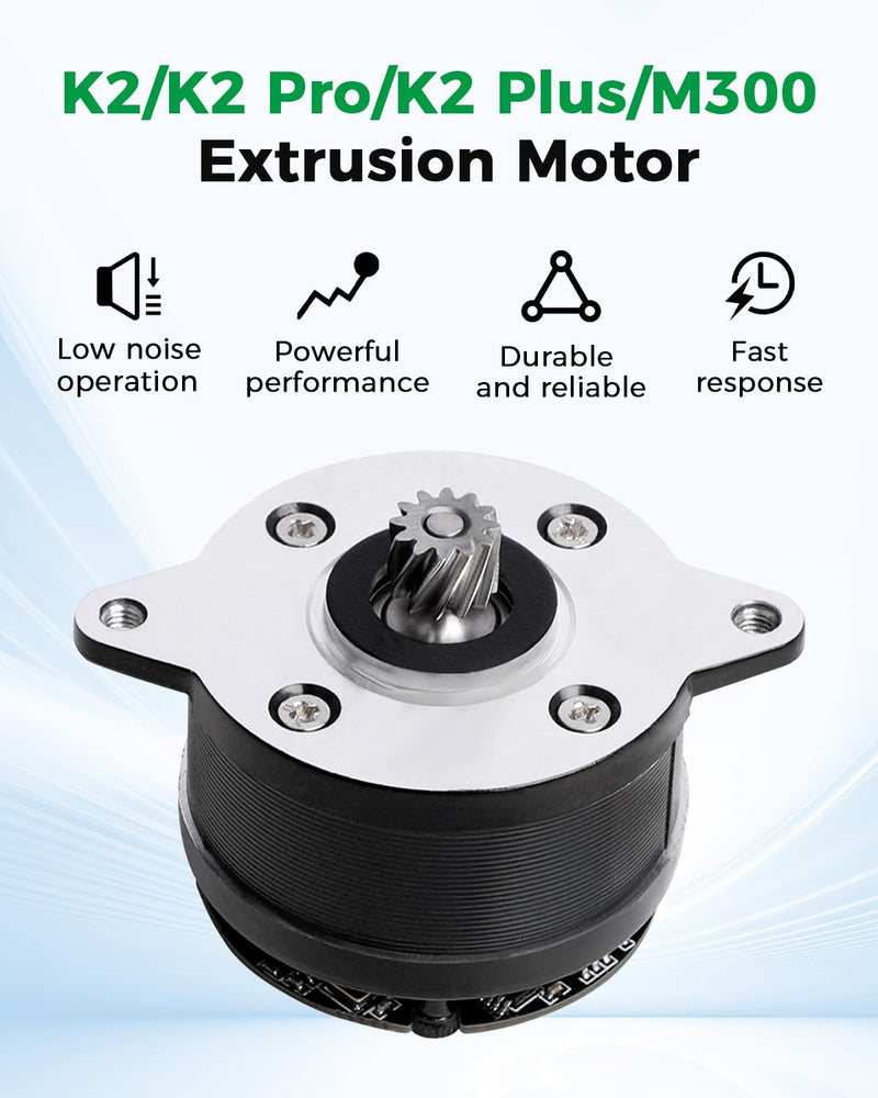 Creality Official K2 Plus Extruder Motor, K2 Circular Stepper Motor, K2 Pro E Axis Stepper Motor with 12 Teeth Round Shaft & Cable, Replacement Part for K2/K2 Pro/K2 Plus 3D Printers