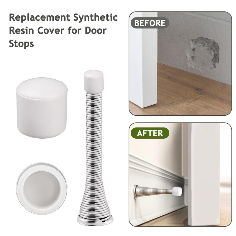 [Australia - AusPower] - 20PCS 0.39 Inch Door Stoppers Rubber Tip Replacement,Door Stop Bumper Tips, Door Stop Caps for Door Wall Protection ?White? White 