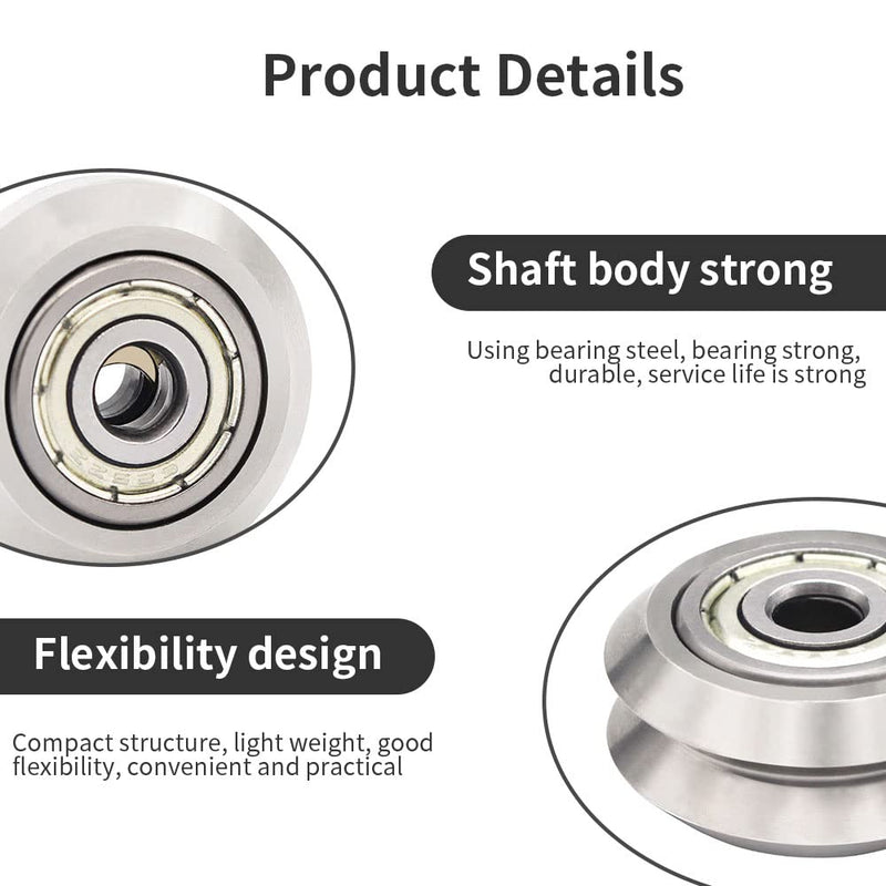 Openbuilds Stainless Steel V-Slot Wheel - 625zz Bearing Pulley Metal Double V Gear Aluminum Extrusion 3D Printer Parts [13pcs of Pack] W Wheel 13