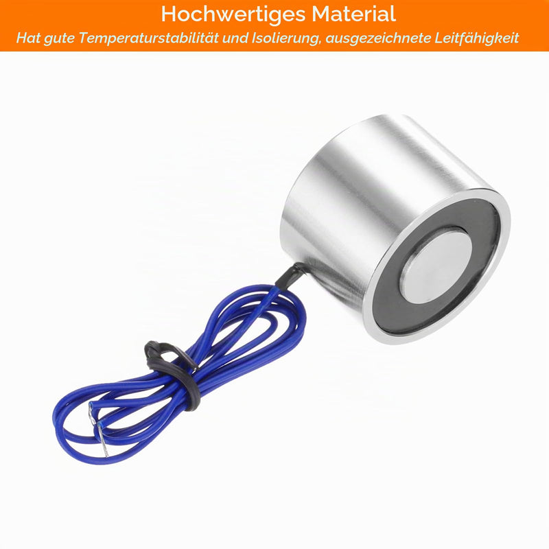 QUARKZMAN Round Solenoid Electromagnet DC 12V 150N 33LB/15kg | Electric Lifting Solenoid for Automation Equipment