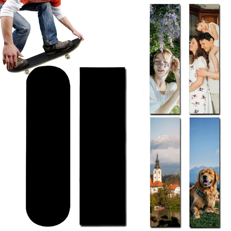 Custom Skateboard Grip Tape with Your Design for Men & Women Personalized Waterproof Scooter Stickers with Your Text Logo Image Customized Scooter Grip Tape for Gifts Solid Black Z-Solid Black(No Custom） One Size