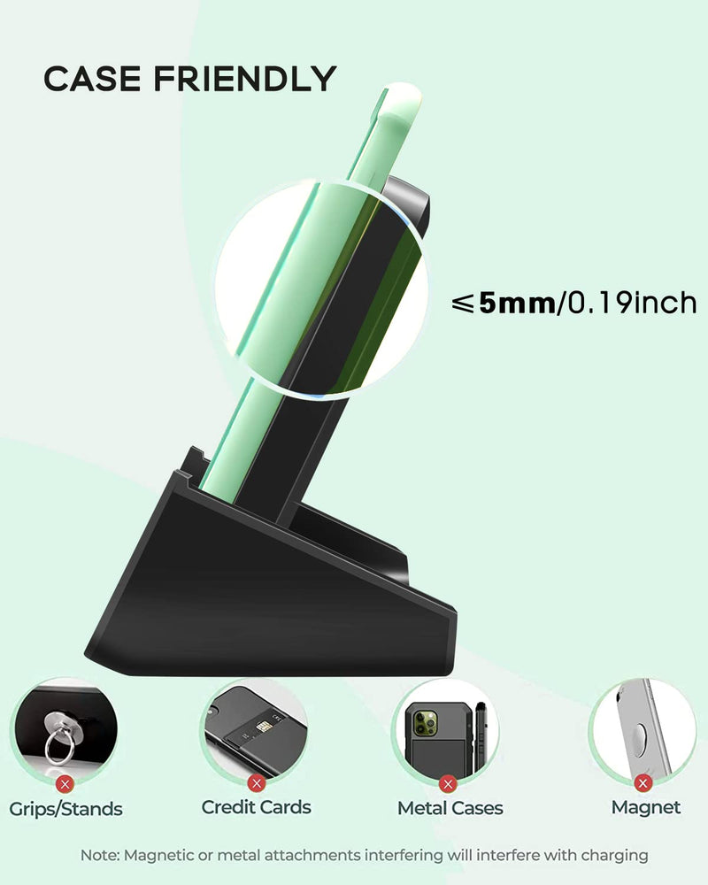 [Australia - AusPower] - Wireless Charger YUWISS Wireless Charging Stand Cordless Charger 10/7.5/5W Compatible with iPhone 14 13 12/12 /11Pro Max/XR/XS Max/XS/X/8/8Plus Galaxy S22/S21/S9/S9+/S8/S8+ Note Black 