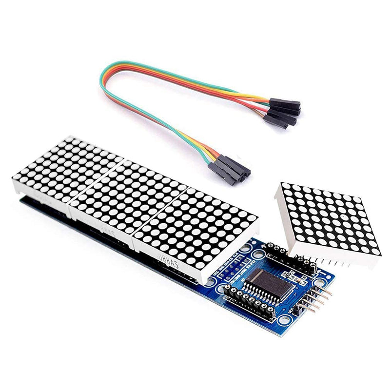 [Australia - AusPower] - Hailege 2pcs 8x8 Dot Matrix LED Module Four in One Dot Matrix Display for Arduino Microcontroller with Dupont Wire 