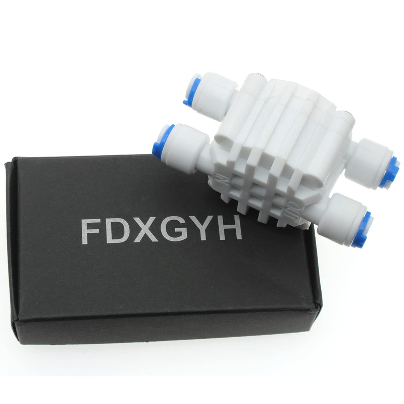 [Australia - AusPower] - 1/4" Tube 4 Way Port Auto Shut Off Valve Quick-Connect Water Systems 1/4" Automatic Shut Off Valve for RO Reverse Osmosis Water Filter System [FDXGYH] 