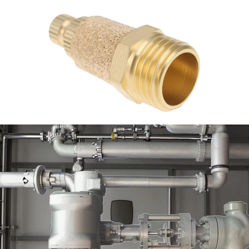 Pack of 2 Air Silencers for Pneumatic Valves 1/4 Inch NPT Brass Compatible with Pneumatic Applications