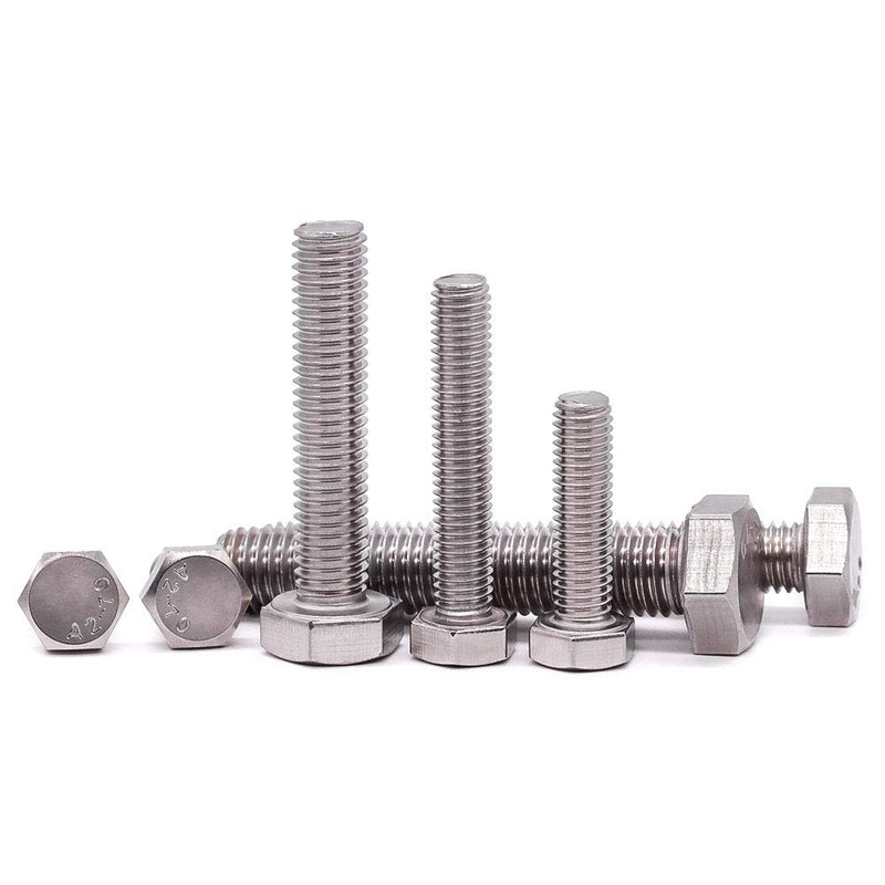 [Australia - AusPower] - 1/4-20 x 3 Hex Head Bolts Screws, 304 Stainless Steel 18-8, Fully Threaded, Hexagon Head Cap Bolts Screws, Coarse Thread UNC, 25 PCS 1/4-20 x 3" 