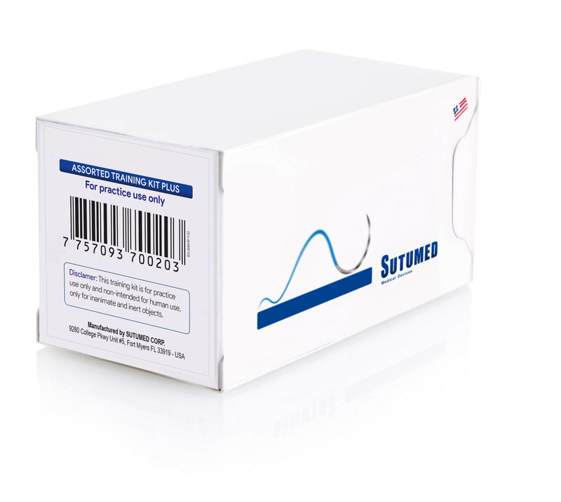[Australia - AusPower] - Assorted Training Suture Plus Pack | Includes 12 Mixed Suture Thread with Needle 0, 2-0, 3-0 Absorbable & Non-Absorbable | for Medical Student, Nursing & Vet Student Suture Training 