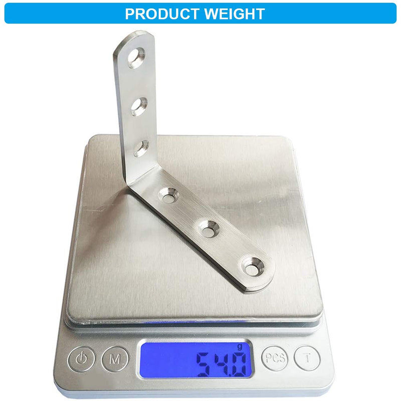 [Australia - AusPower] - 10 PCS L Bracket Stainless Steel Corner Bracket 3 x 3 inch Heavy Duty Right Angle Bracket for Wood Furniture, Metal Joint Corner Brace, with Screw 