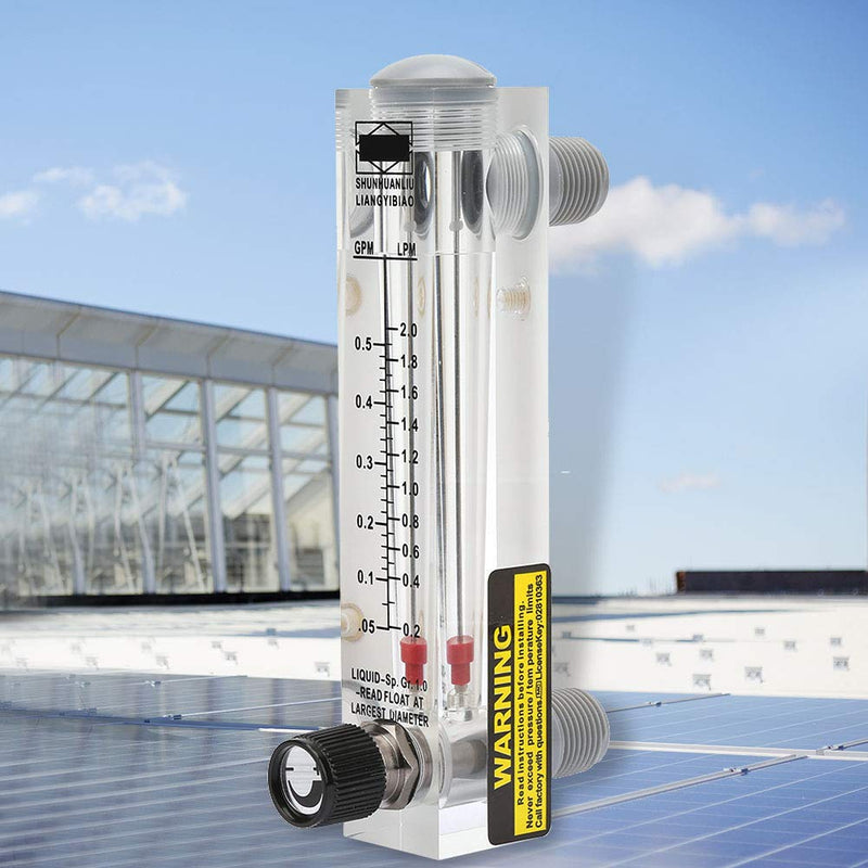 [Australia - AusPower] - LZM-15T 1/4" BSPT Thread Flowmeter, 0.1-0.5GPM Adjustable Panel Type Transparent Acrylic Water Flow Meter, Portable Liquid Flowmeter with Knob for Measuring The Liquid Medium 