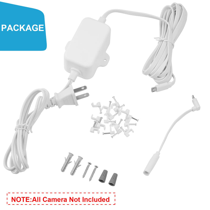 [Australia - AusPower] - 13Ft/4m Charging Cable Power Adapter Designed for Wyze Cam Pan v3, Wyze Cam V4, Wyze OG, Wyze Cam v3 and v3 Pro, No Need for a Charging Head, Suitable for Indoor and Outdoor Use, IP67 Waterproof 