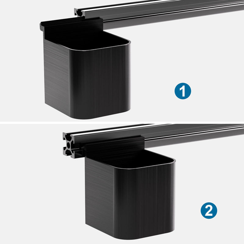 Hanging Storage Box, Black Linear Rail Organizer Holder for 3D Printer Parts and CNC DIY, T-Slot Aluminum Profile Accessories for European Standard 2020 Aluminum Extrusion