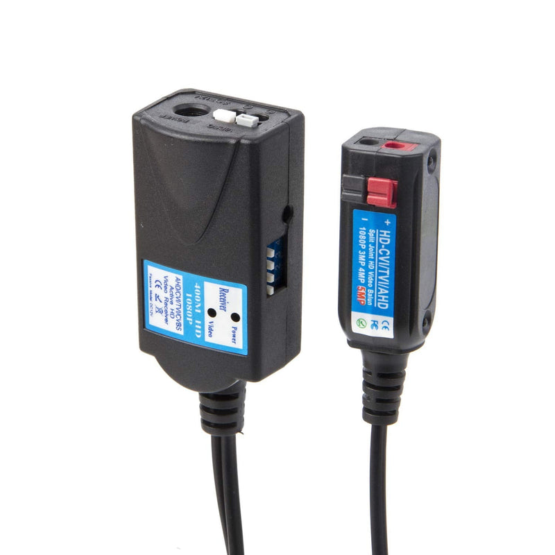 [Australia - AusPower] - Mini CCTV BNC HD CVI/TVI/AHD/CVBS HD Active Video Balun Receiver Power Connector (1080P 400M) 5MP HD-CVI/TVI/AHD Video Balun Transmitter 1 Pair 