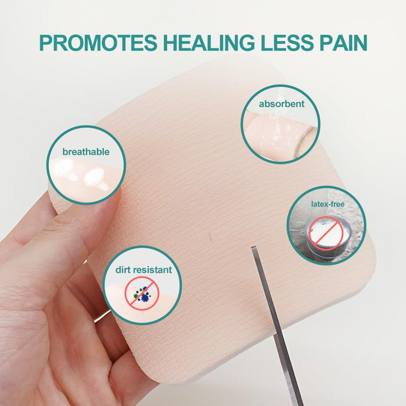 [Australia - AusPower] - Dimora Silicone Foam Dressing Without Border - 6"x 6" Highly Absorbent Adhesive Bandages for Wounds Cuttable Pads for Wound Care 5 Pack 6 x 6inch(5 PCS) 