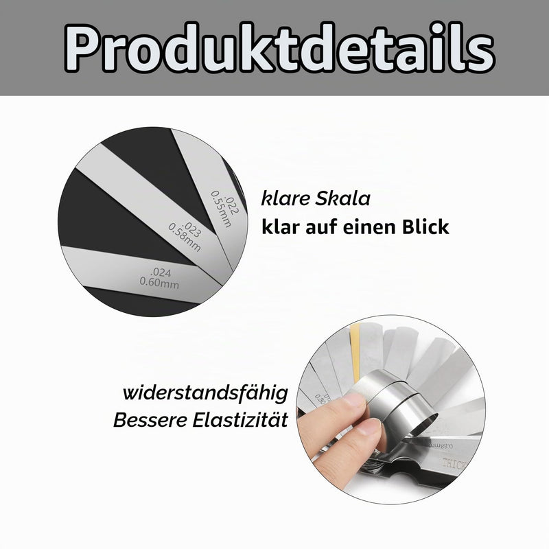 32 Blades Feeler Gauge Made of Stainless Steel, Thread Gauge, Feeler Gauge, Valve Game, Radius Gauge, Measuring Gauge, Foldable Imperial Tool for Precise Measurement, Feeler Gauge, Measuring Tool for