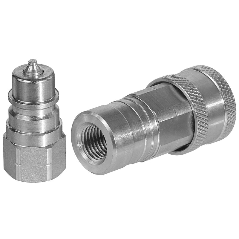 [Australia - AusPower] - 1/4" Ag ISO 5675 Hydraulic Quick Connect Pioneer Style Couplers & 1/4" NPT Thread,Interchangeable with ISO 5675 Series Poppet Seal,Ball Seat Valve Coupler Fittings 