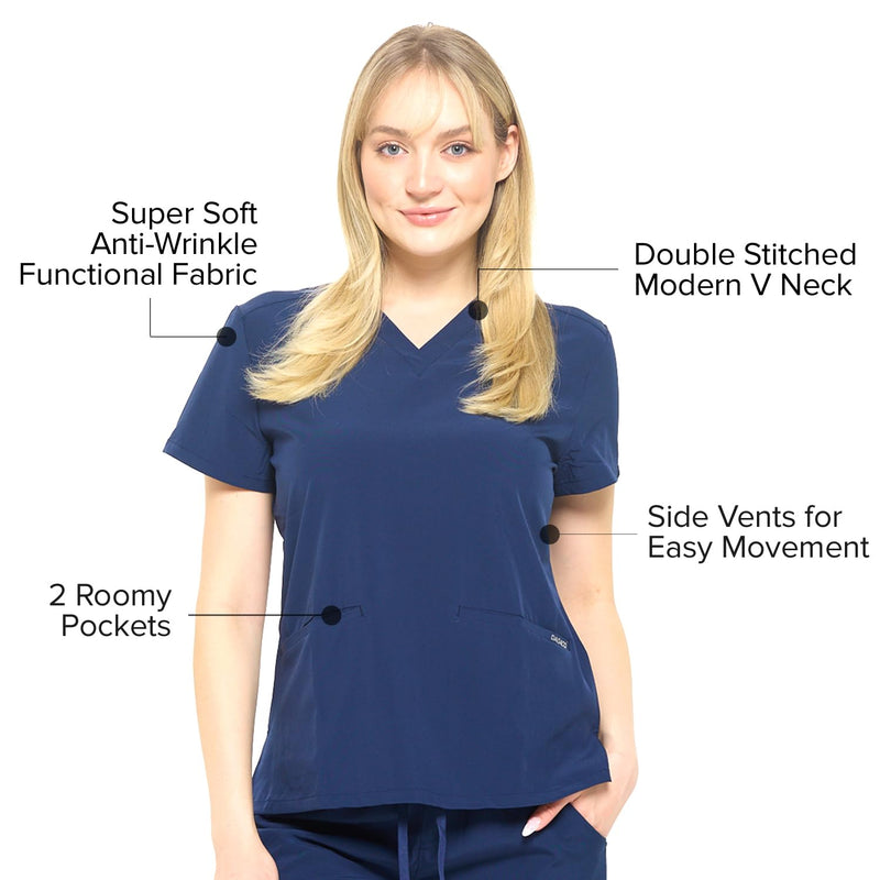[Australia - AusPower] - Dagacci Medical Uniform Women and Men Unisex 4-Way Stretch Jogger Scrub Set Medium Navy 